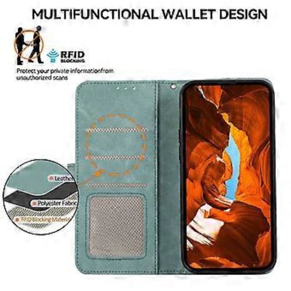 För Xiaomi 14T Fodral Färgskarvning Läder Flip Telefonfodral RFID-blockering (Stil F)