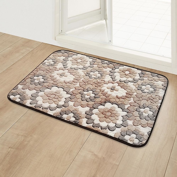 Bedroom Floor Mat Home Entrance Doormat Coral Fleece Kitchen Bathroom Door Decoration Carpet Bath Shower Room Anti-slip Foot Rug SHRDP-BST 50cmx80cm