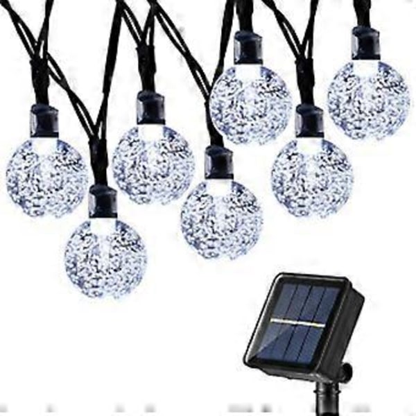 Solar Ljusslinga Auen, 50 LED Kristallkulor 7 Meter Solar Koppartråd Ljusslinga, 8 Lägen Vattentät Solarljusslinga Utomhus för Trädgård, Träd,