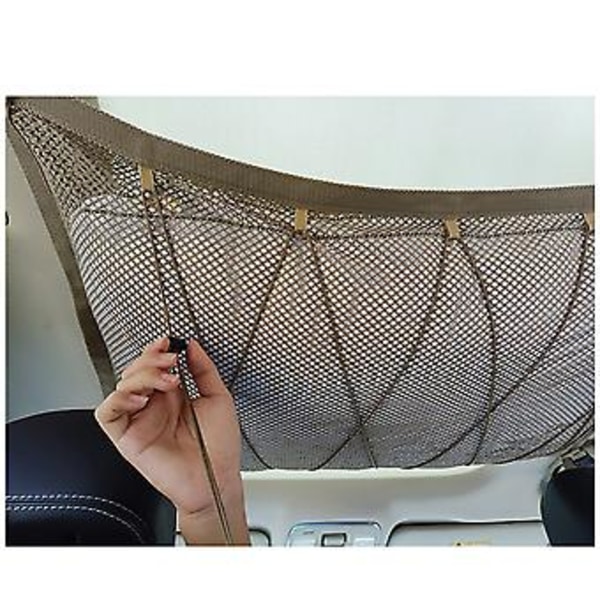 Takk-oppbevaringsnett for bil, dobbeltlags oppbevaringsnett for gjenstander, for minibuss, terrengkjøretøy, friluftsliv, 80 cm x 55 cm
