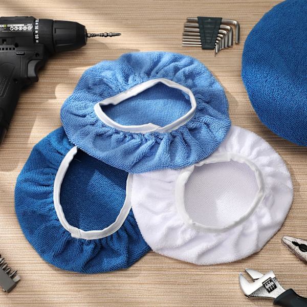 9 stk. 9 til 10 tommer bufferhætter voksere bufferpuder sæt mikrofiber C