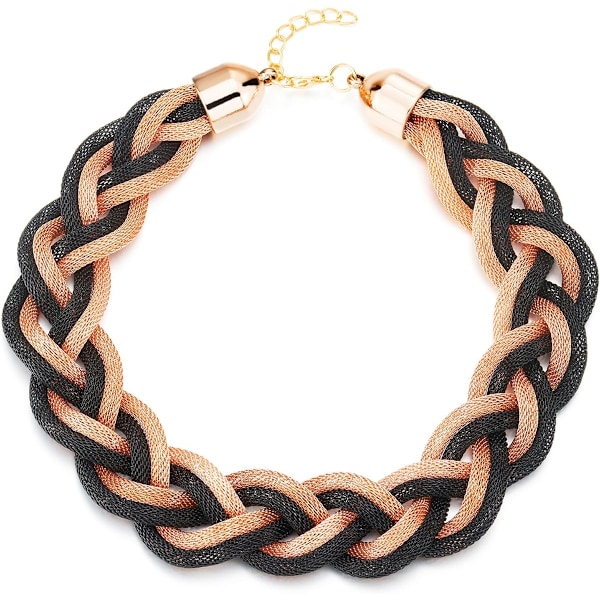 Statement Halsband, Flätad ihålig kabel Stor Bib Choker Krage, Klänning Bal