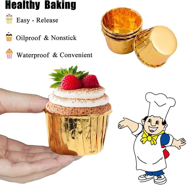 50 stk. folie bagekopper, cupcakeforme, mini cupcakeforme, Cu