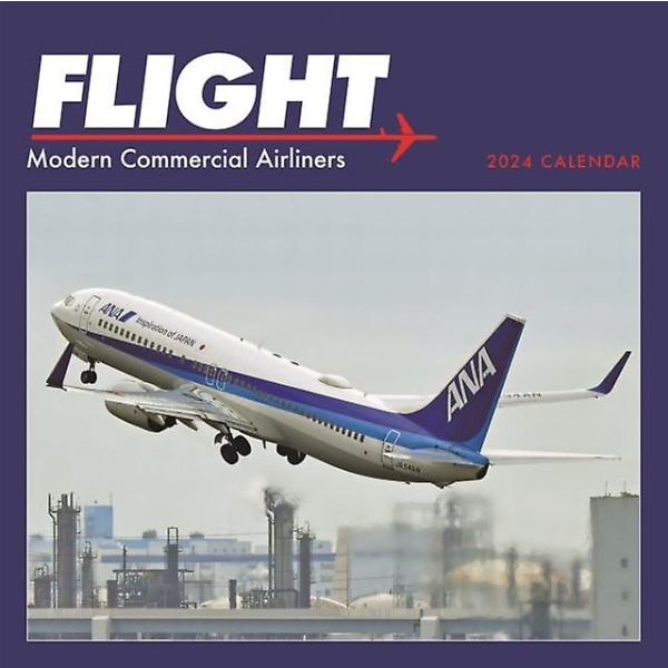 Flight Modern Commercial Airliners Square Wall Calendar 2024