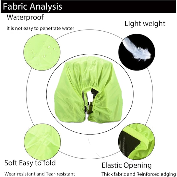 Sykkelregnbeskyttelse, sykkelbakveskebeskyttelse ultralett sammenleggbar vanntett beskyttelse, større strukket total
