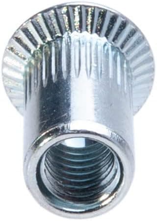 M6 blind crimp, countersunk head, grooved round body, open thread