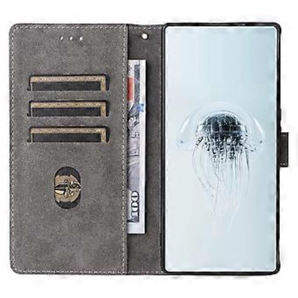 Til ZTE nubia Red Magic 10 Pro 5G/10 Pro+ 5G Wallet Case RFID-blokering PU Læder Cover Stativ View (Sort)