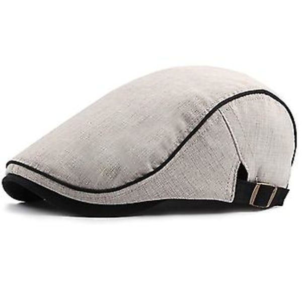 Mænds Drenge Flade Top Caps Beret Cabbie Country Peaky Newsboy Golf Kørsel Hatte (Beige)