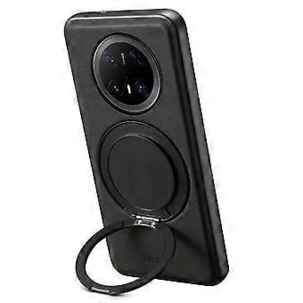 DENIOR A14 Huawei Mate 70 Pro/Mate 70 Pro+ Magneettikotelo Pyörivällä Jalustalla Nahkainen PC Puhelinkuori (Musta)