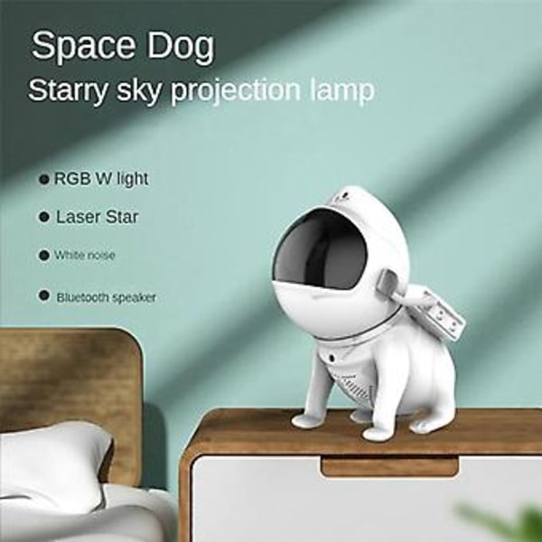 Stjerneprojektor Galaxy Natlys Rumhund LED Lampe med Bluetooth Højttaler APP Fjernbetjening, A