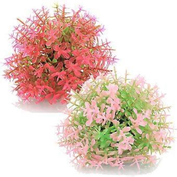 Akvarie plastik dekorationer, ny akvarie landskabspleje, kunstige blomsterkugler og høstakke.  style178