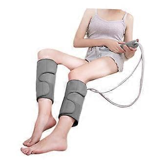 Elektrisk Luftkompressionsvärme Vadben Massager Plug-EU (Kort Grå)