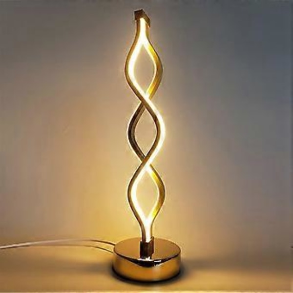 Energisparande Vit Bordslampa, Icke-Polar Touchkontroll med Aerodynamisk Design, 12W LED-lampa Ingår för Vardagsrum, Sovrum