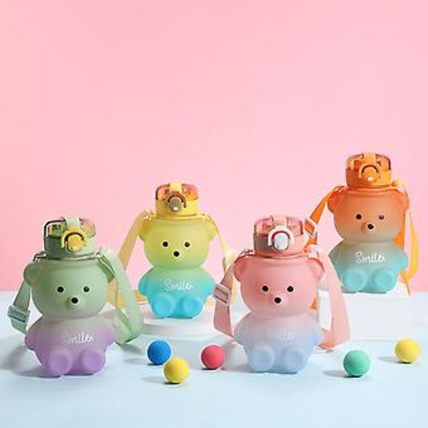 Sööt Kawaii Karhu Vedenpullo Suuri Urheilu Koulun Juomapullo Oljella (Vaaleanpunainen (800ml))