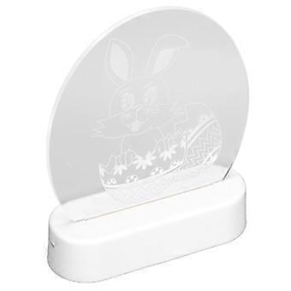 Kanin 3D Natlampe Kaninform Energibesparende 3D Kaninlampe Slidstærk ABS Akryl LED Påske Natlampe til Børn