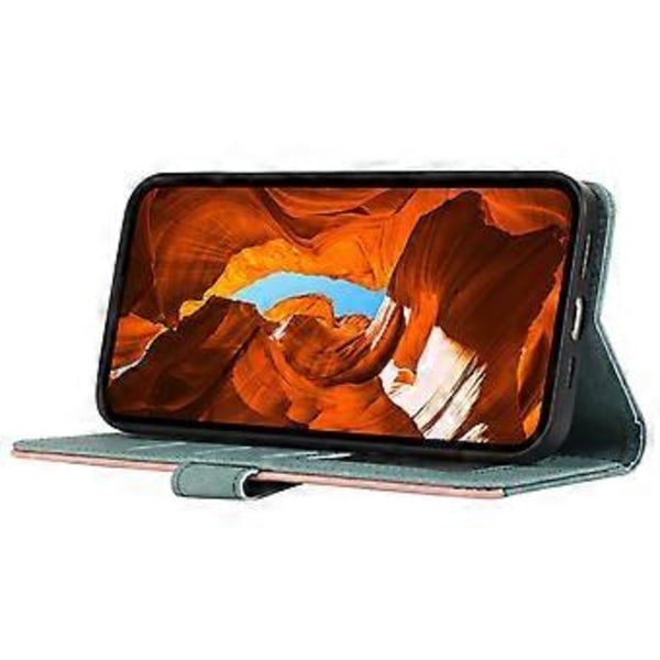 För Xiaomi 14T Fodral Färgskarvning Läder Flip Telefonfodral RFID-blockering (Stil F)