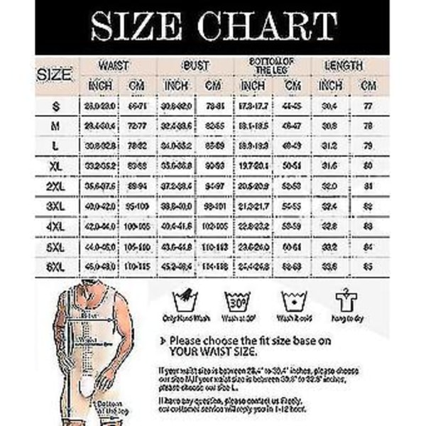 Body Shaper til Mænd Slankende Kompressionsbeklædning og Postkirurgisk Shapewear, Plus Size Bedste Gave (XL Sort)