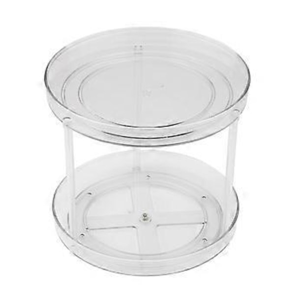2-lags Lazy Susan dreibar krydderholder, platespiller skaporganisator for skap, spiskammer, benkeplate, kjøkken, krydder, kommode, stue, bad
