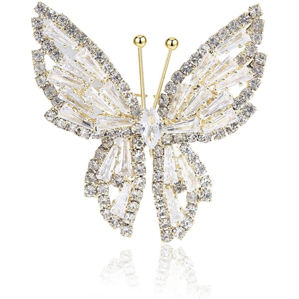 Kristalliperhos Brossi Pin Naisille Käännettävä Lapel Pin Äitienpäivälahja