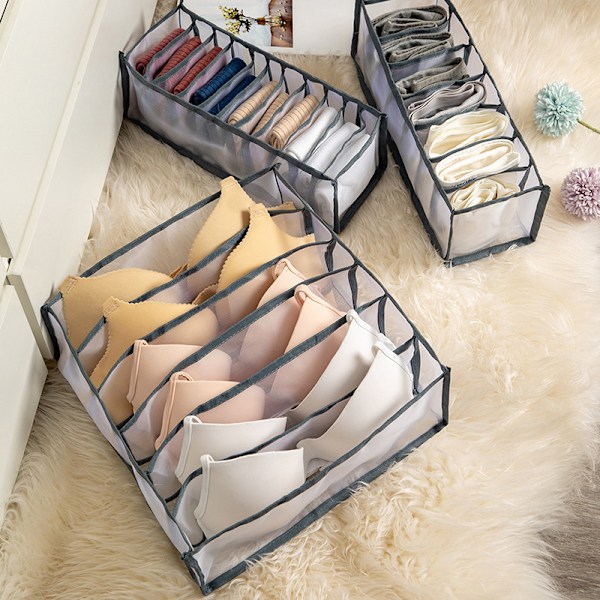 3 Pcs Underwear Drawer Organizer Foldable Storage Box Large Capac