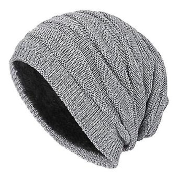 Unisex Talvi Slouch Beanie Hat Neulotu Wool Sports Casual Lumikorkki Päällysvaatteet (Harmaa)