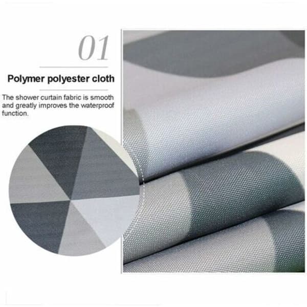 Duschdraperi 200 x 220 cm, Vattentätt Polyestertyg, Antibac