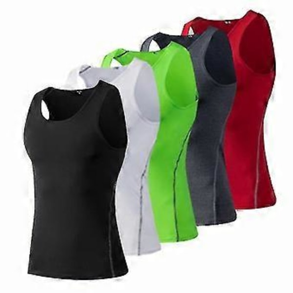 Vest Urheiluhousut Liivi Miesten Nopeasti Kuivuva Hengittävä Elastinen Leggings Juoksu Urheilu Aluspaita Fitness Harjoittelu Fitness Top-c(M harmaa)
