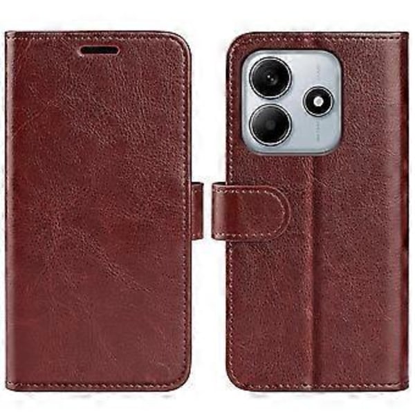 Til Xiaomi Redmi Note 14 5G Wallet Case Crazy Horse Tekstur Støtte Læder Telefon Cover (Style D)