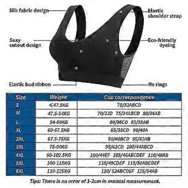 Sportbehå Seamless Plus Size Sexy Push Up Bralette Dambehå Utan Stoppning Topp Kvinnlig Pitted Trådlös Behå Tube Top (4XL Vit)