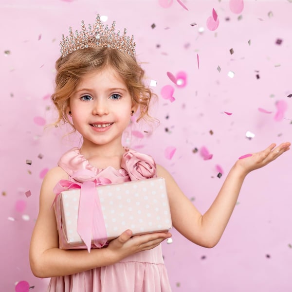 Tiara Krone Hovedbånd til Kvinder og Piger, Hovedbånd Hår Tilbehør til Fødselsdag Bryllup Fest Kostume Rose   B