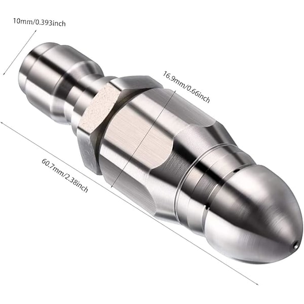 2-pack munstycksmunstycke för högtryckstvätt med rostfritt stål, munstycke för avloppsspolning, vattenstrålespolning, 1/4'' snabbkoppling, 5000 PSI