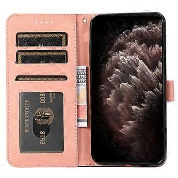 Cover til Samsung Galaxy A26 5G Farvesplejsning Pung Stativ Læder Telefonetui med Håndledsrem (Stil D)