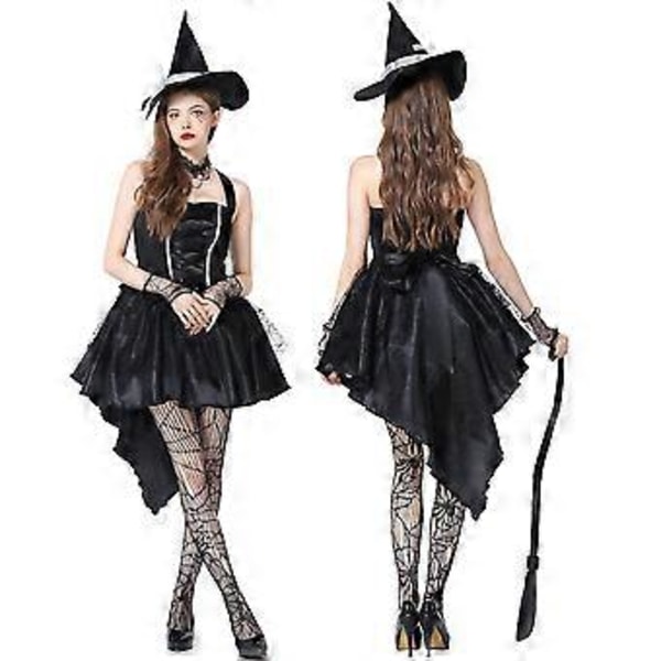 uhnmki Dirndl Kjoler Kvinder Halloween Mesh Sling Heksekostume Multi Party Sammenkomst Sexede Halloween Kostumer til Kvinder (S Sort)