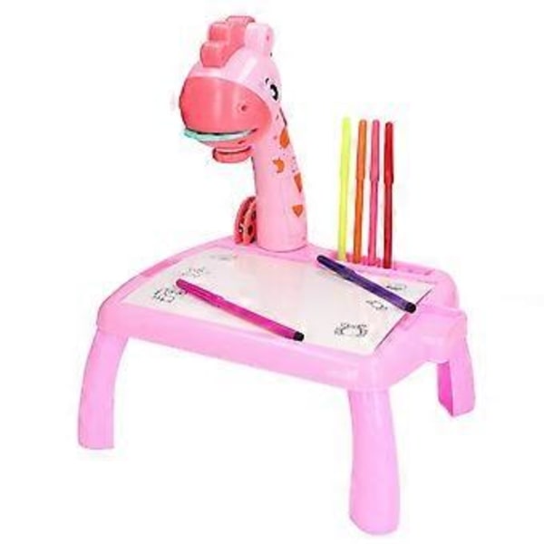 Prosjektor Tegnebord Pedagogisk Morsom Prosjektor Malingsbrett for Gutter og JenterM Rosa Giraff