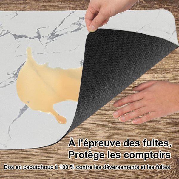 Opløbsmåtte til opvask, absorberende opvaskemåtte 30×40cm, skridsikker Di
