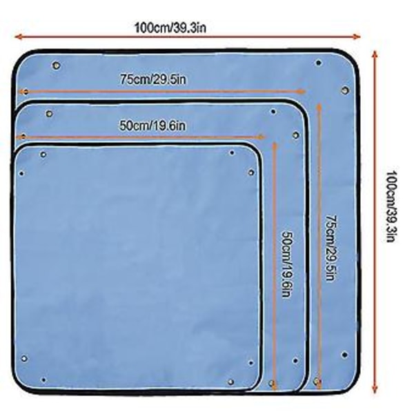 2 stk. foldbar havemåtte, plante ompotningsmåtte, vandtæt tyk PE-måtte, anti-snavs presenning blå (75 cm)