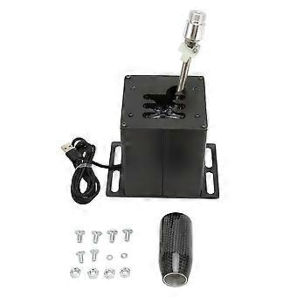 USB Simulator Växelspak 6 Plus R Racing H Växelspak med Kolfibergrepp för Logitech G29 G27 G25 G920 för T300RS GT Svart