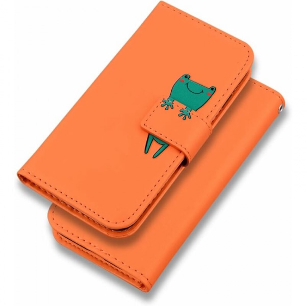 (Orange) iPhone 11 Fodral Cartoon Animal Söt Fällbart Stativ