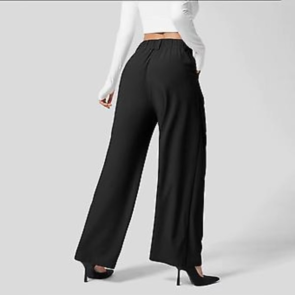Damernas Högmidjade Vida Benbyxor Mjuka Lättvikts Sweatpants för Shopping Dejting (L Blå)