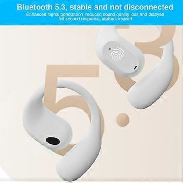 On-ear Sport Bluetooth Headset med Extra Lång Batteritid Inget Öra Öppet Bluetooth Headset (Vit)