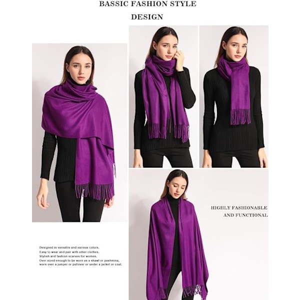 Pashmina-sjal för kvinnor, vinteraccessoar, bröllopsgäst, fest, mjuk och tjock, 200 x 70cm