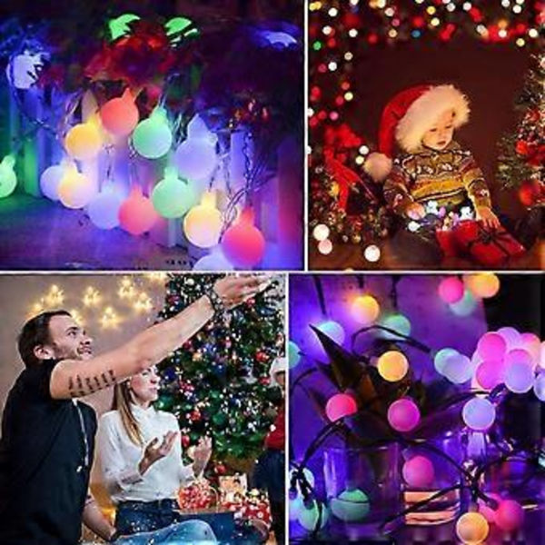 Julelysstreng med lavt lys, gjennomsiktig ledning, julepynt, utendørs juledekorasjoner