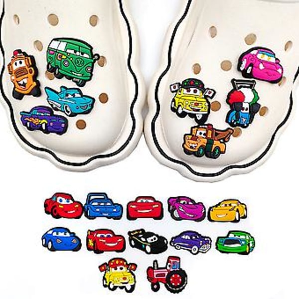 20 st/set Cartoon Cars Skocharm för Barn Pojkar Flickor Skodekoration Skocharm för DIY Croc Clog Sandaler Armband Dekoration Tillbehör ( )