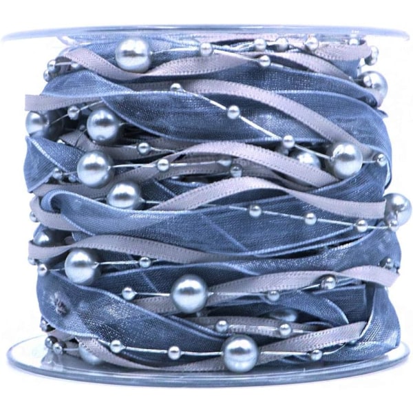 10M Artificial Pearl Ribbon Sifonkinauha ja Organza Lace Ribbo