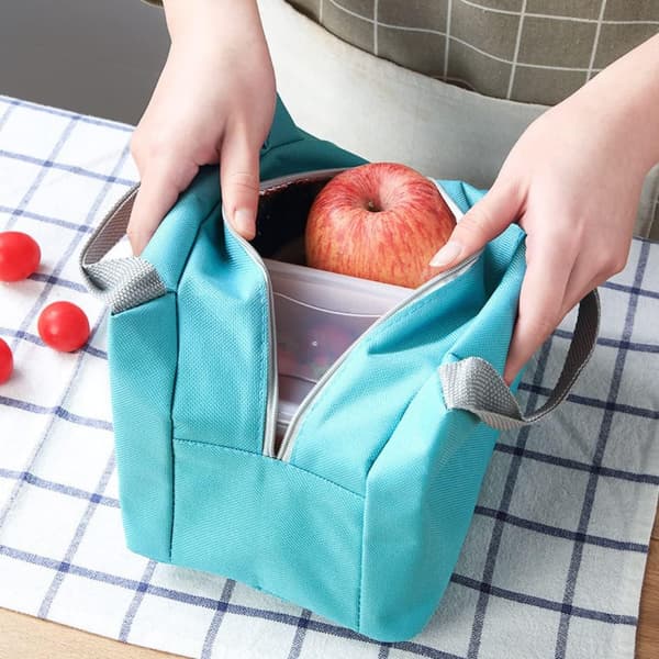 Blå Lunsjpose Tote Bag for Kvinner, Termisk Lunsj Reisepose for M