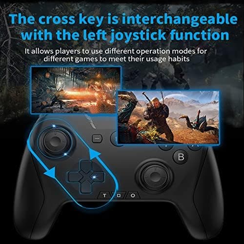 Bluetooth-kontroller for Switch/Mac/PC/Steam/mobiltelefon/iOS/Android//TV/iPad/nettbrett/Apple Arcade MFi-spill, Switch Pro