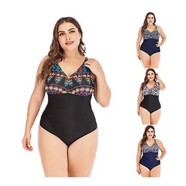 Pigetøj til piger, stor størrelse, endelst, sexet, åndbar badetøj, 4XL, sort safflower