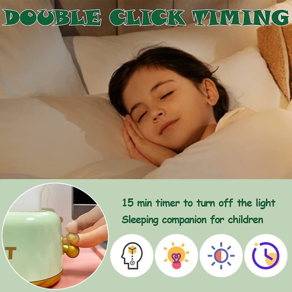 Barns nattlampa, abs sänglampa, USB laddningsbar, klickljusjustering och kan tidsinställas Barns nattlampa, födelsedag och jul Gi