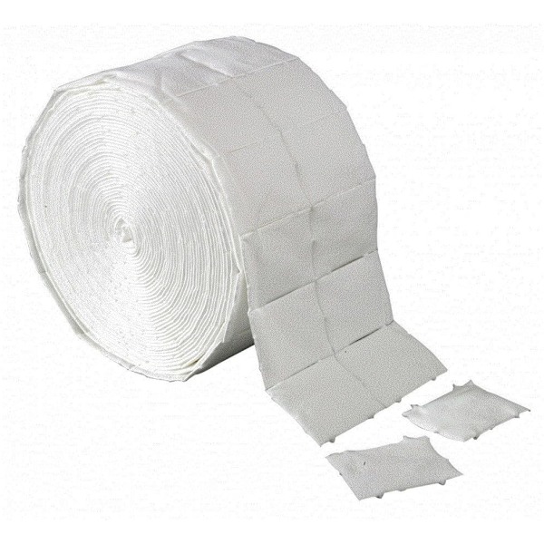 Rulle med förskurna cellulosa-pads för manikyr, set med 500 stycken