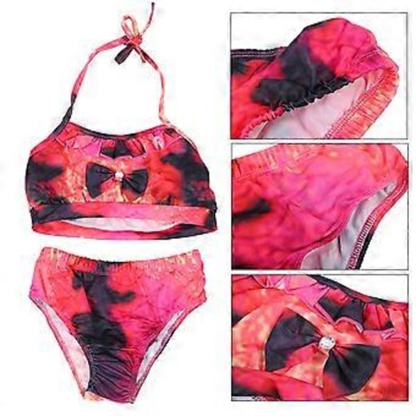 3 st Barn Sjöjungfru Svans Baddräkt Flickor Badkläder Simning Baddräkt Bikini Set (140)